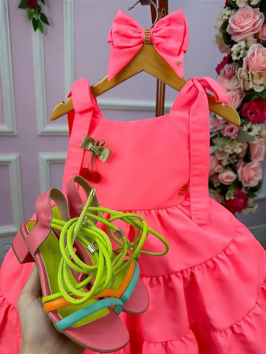 Vestido rosa neon cerejinha, foto 8