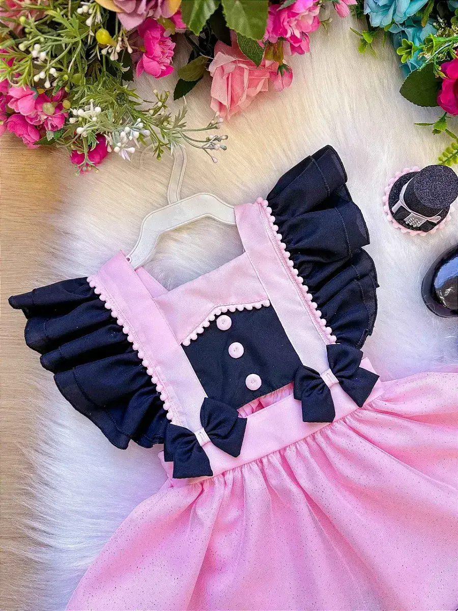 Vestido mundo bita rosa preto, foto 4