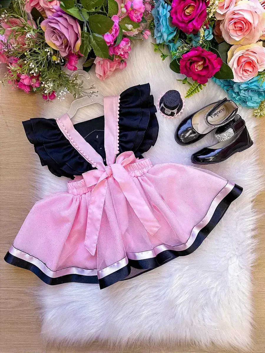 Vestido mundo bita rosa preto, foto 5