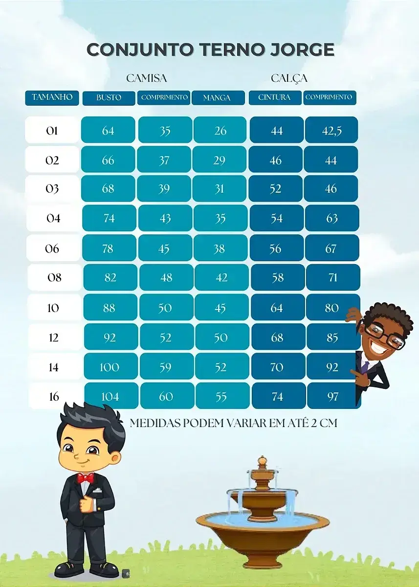 Guia de tamanhos