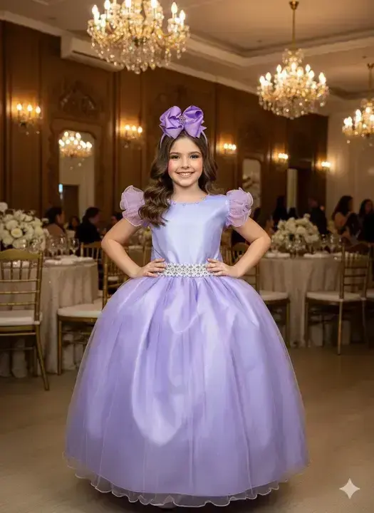 Vestido longo lilas