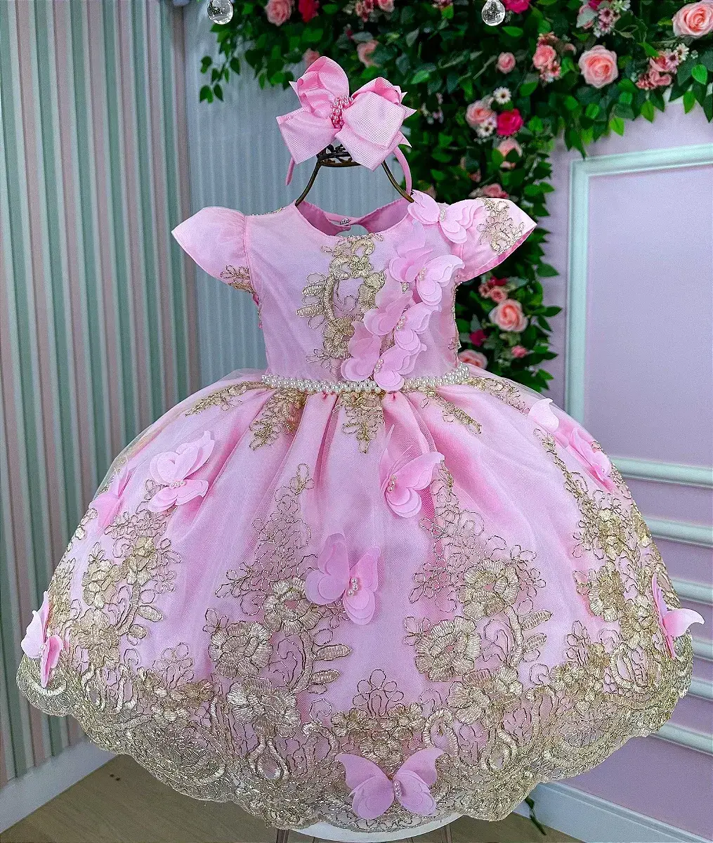 Vestido jardim encantado festa rosa, foto 2