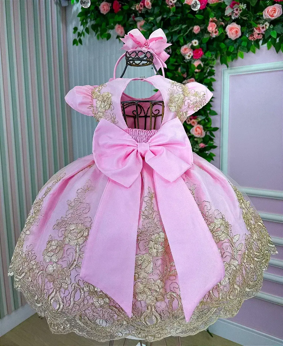 Vestido jardim encantado festa rosa, foto 5