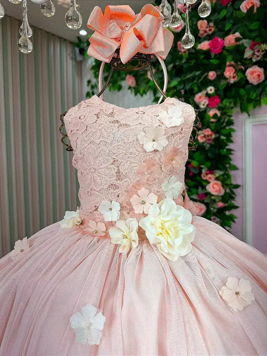 Vestido regata flores pessego, foto 6