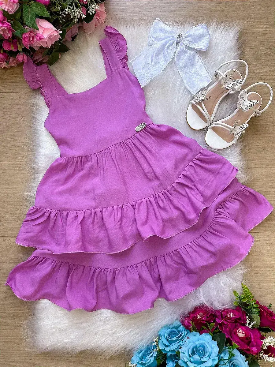 Vestido mariana modinha lilas