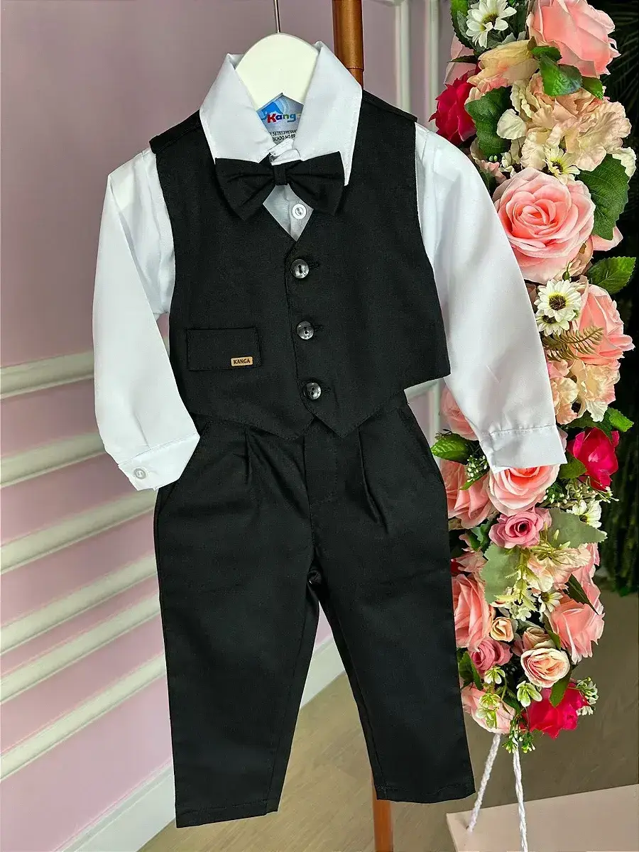 Conjunto social preto colete