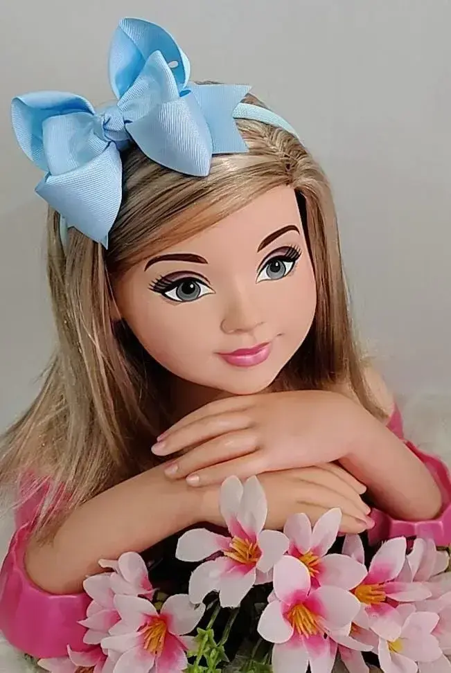 Tiara laço azul