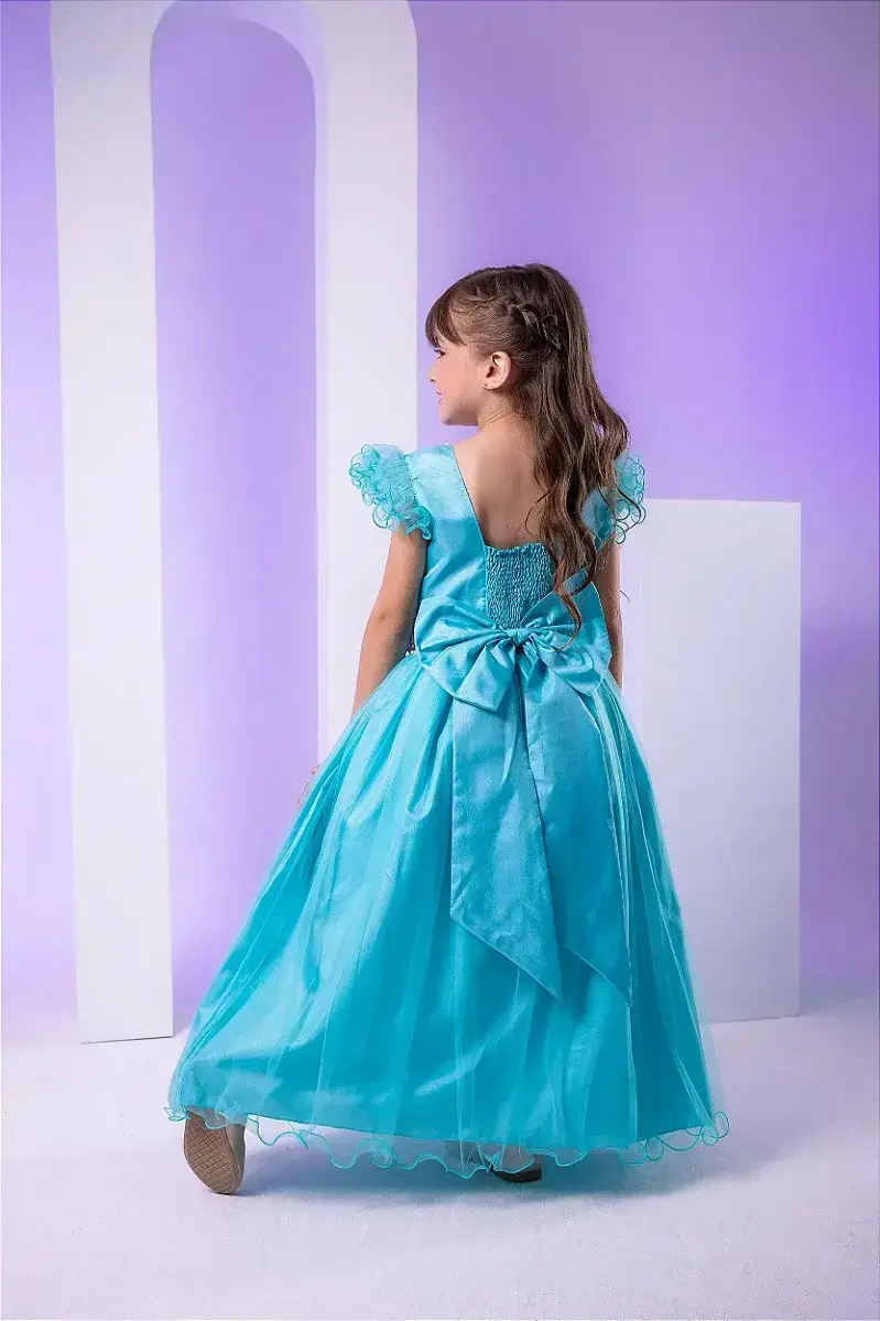 Vestido longo verde tiffany, foto 4