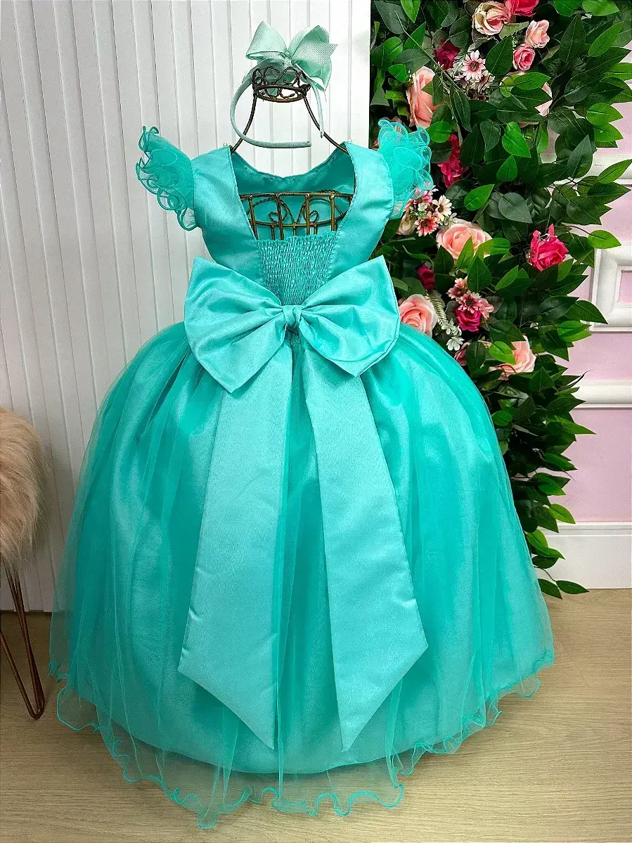 Vestido longo verde tiffany, foto 8