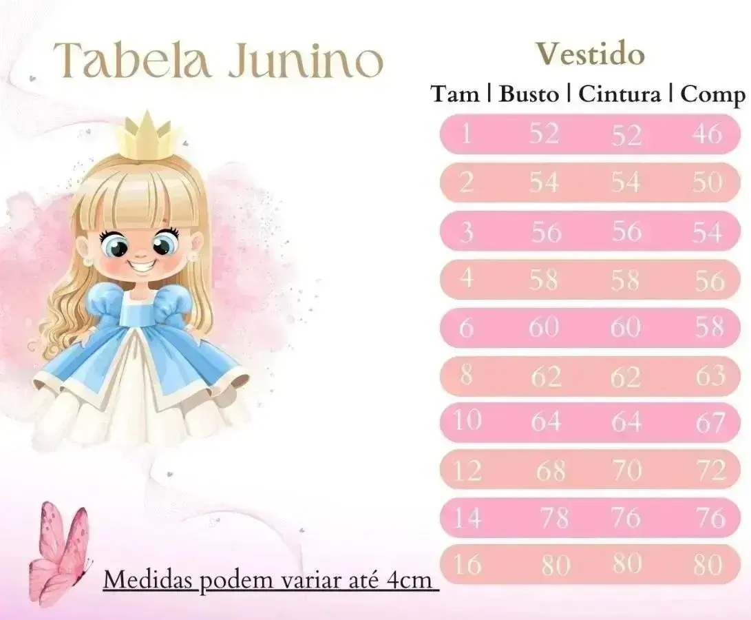 Guia de tamanhos