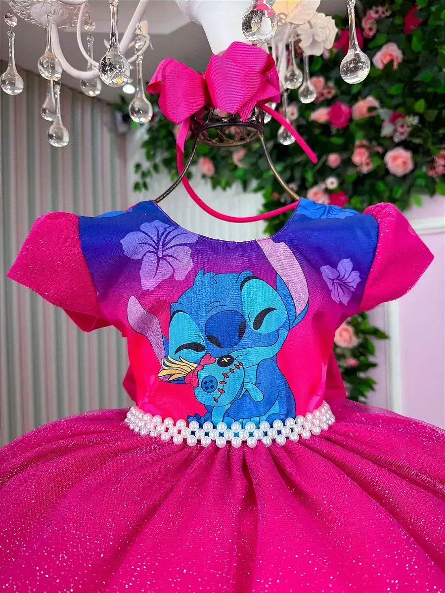 Vestido festa Lilo Stitch pink, foto 2