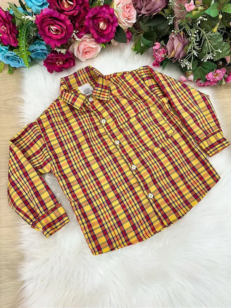 Camisa xadrez junina douglas amarelo, foto 2