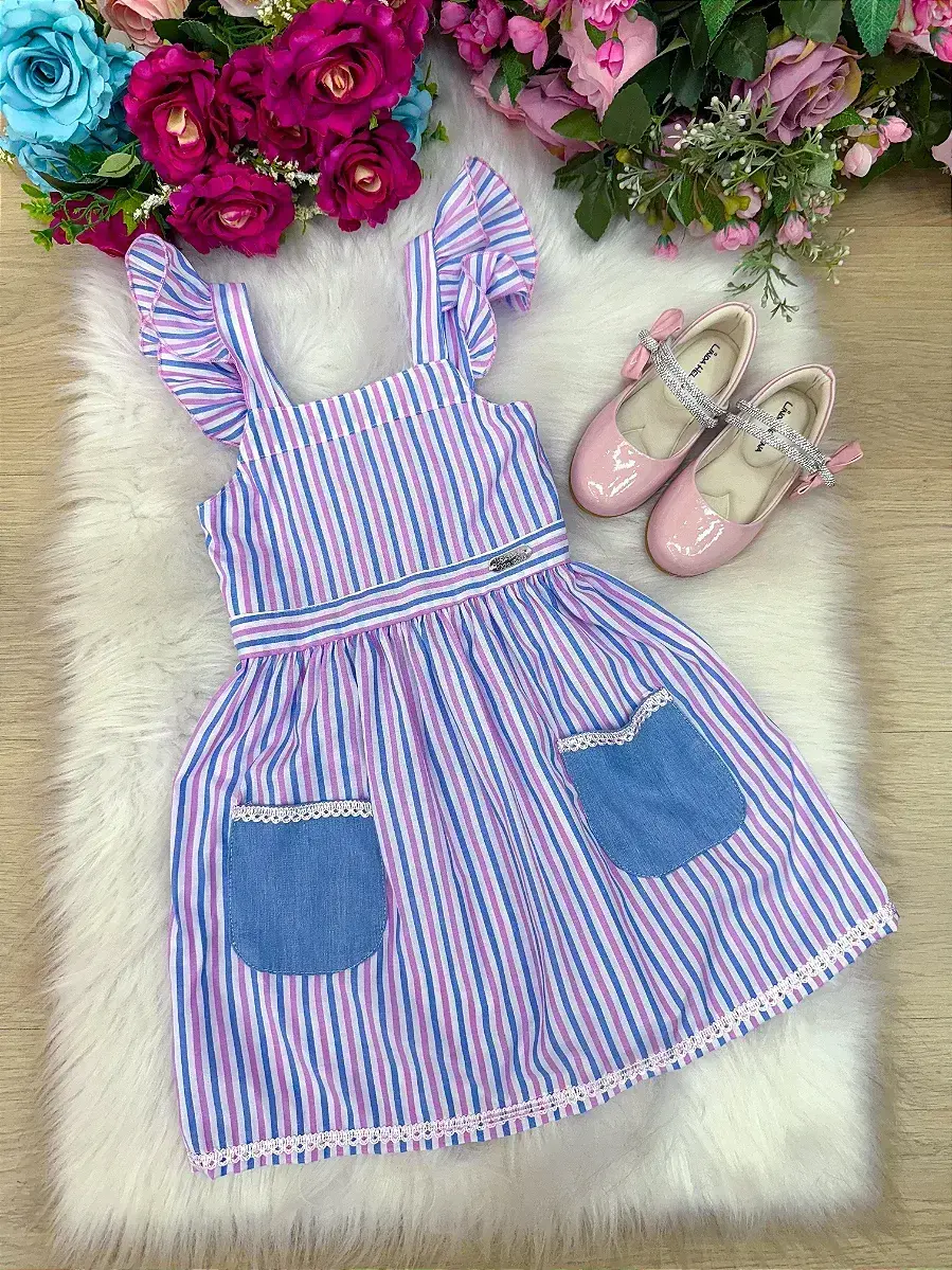 Vestido celine lilas listrado, foto 5