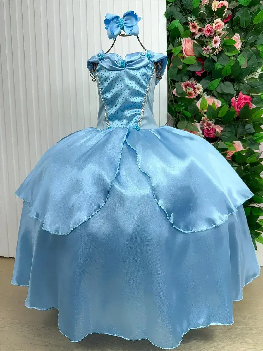 Fantasia longa princesa azul, foto 3