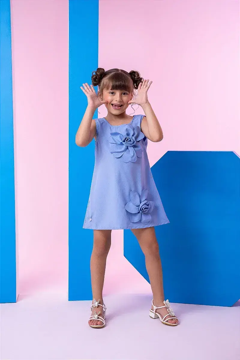 Vestido jojo flor azul, foto 3