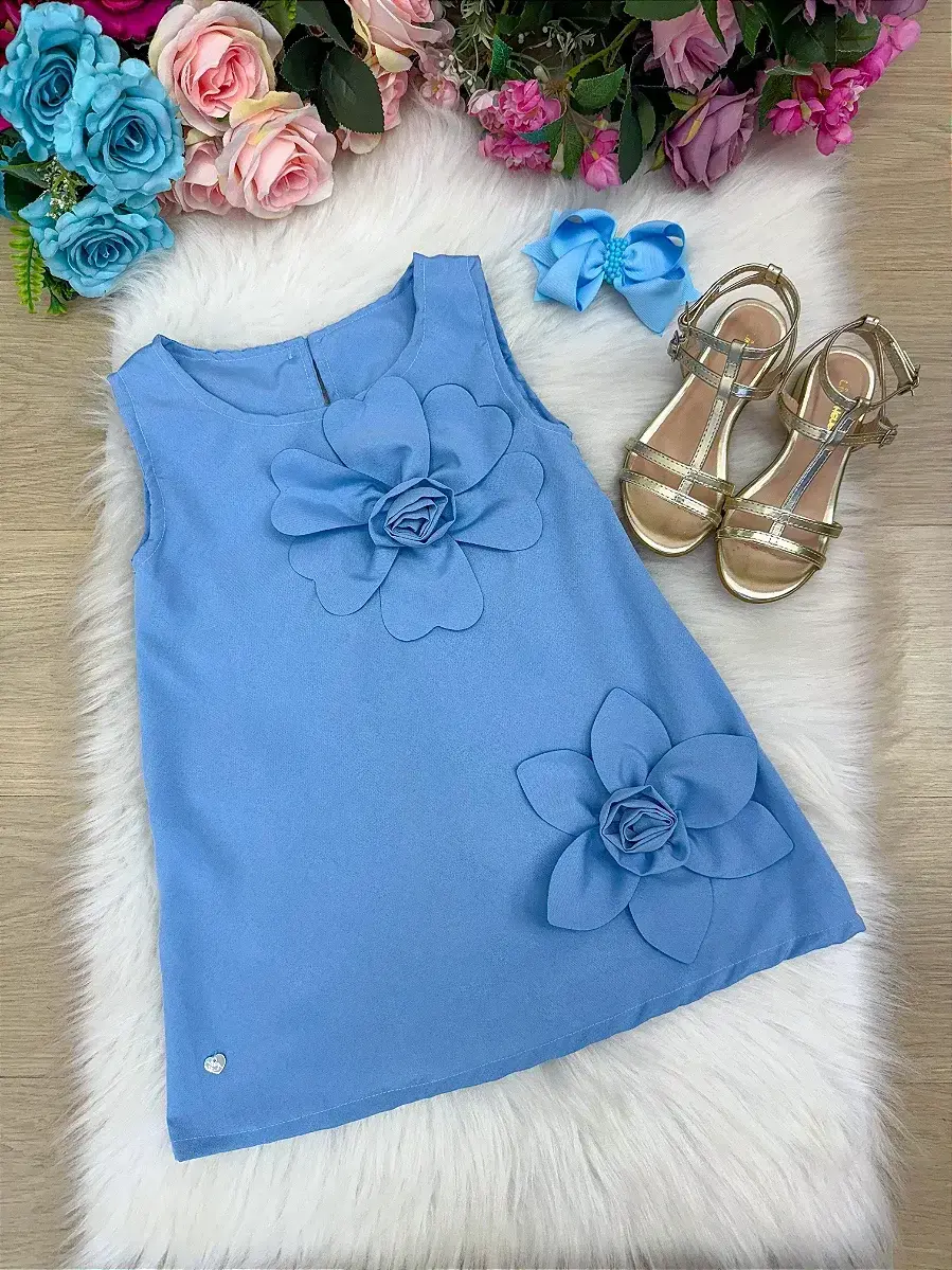 Vestido jojo flor azul, foto 7