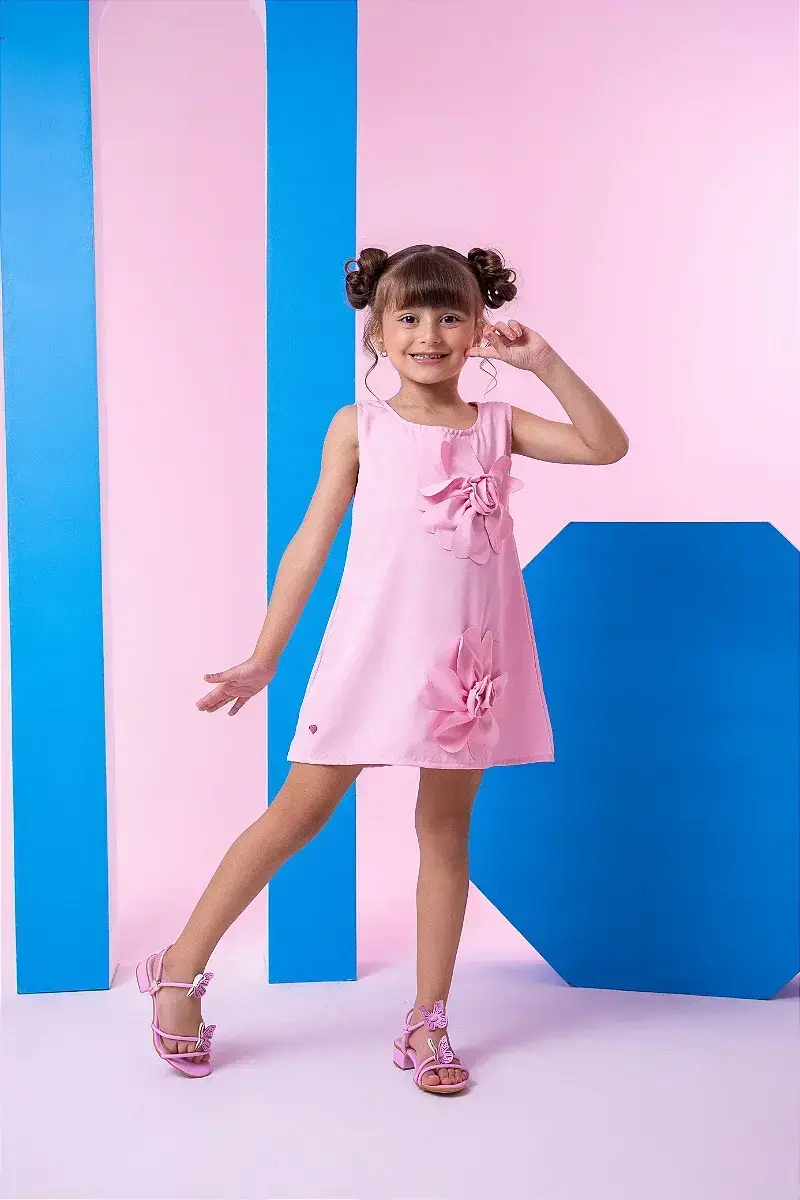 Vestido jojo flor rosa