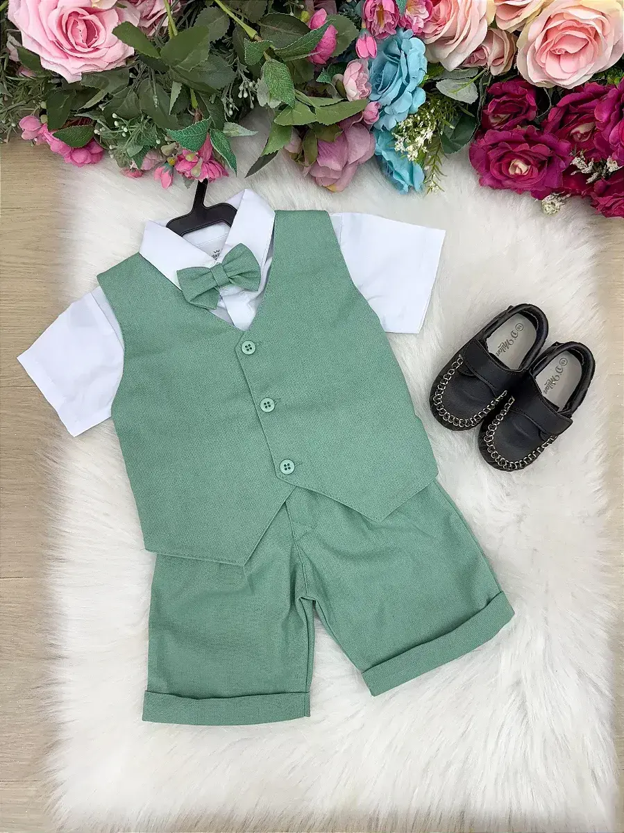 Conjunto social leandro colete verde
