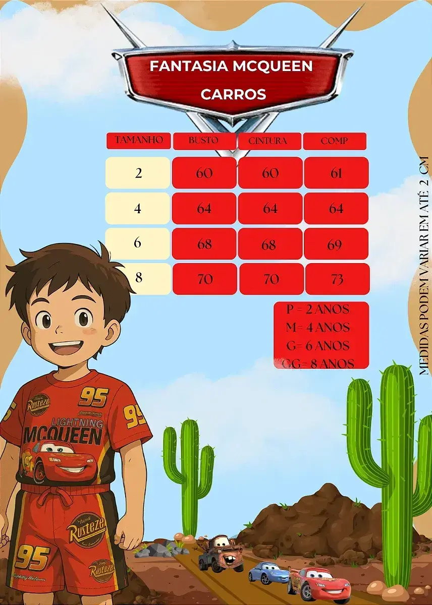 Guia de tamanhos