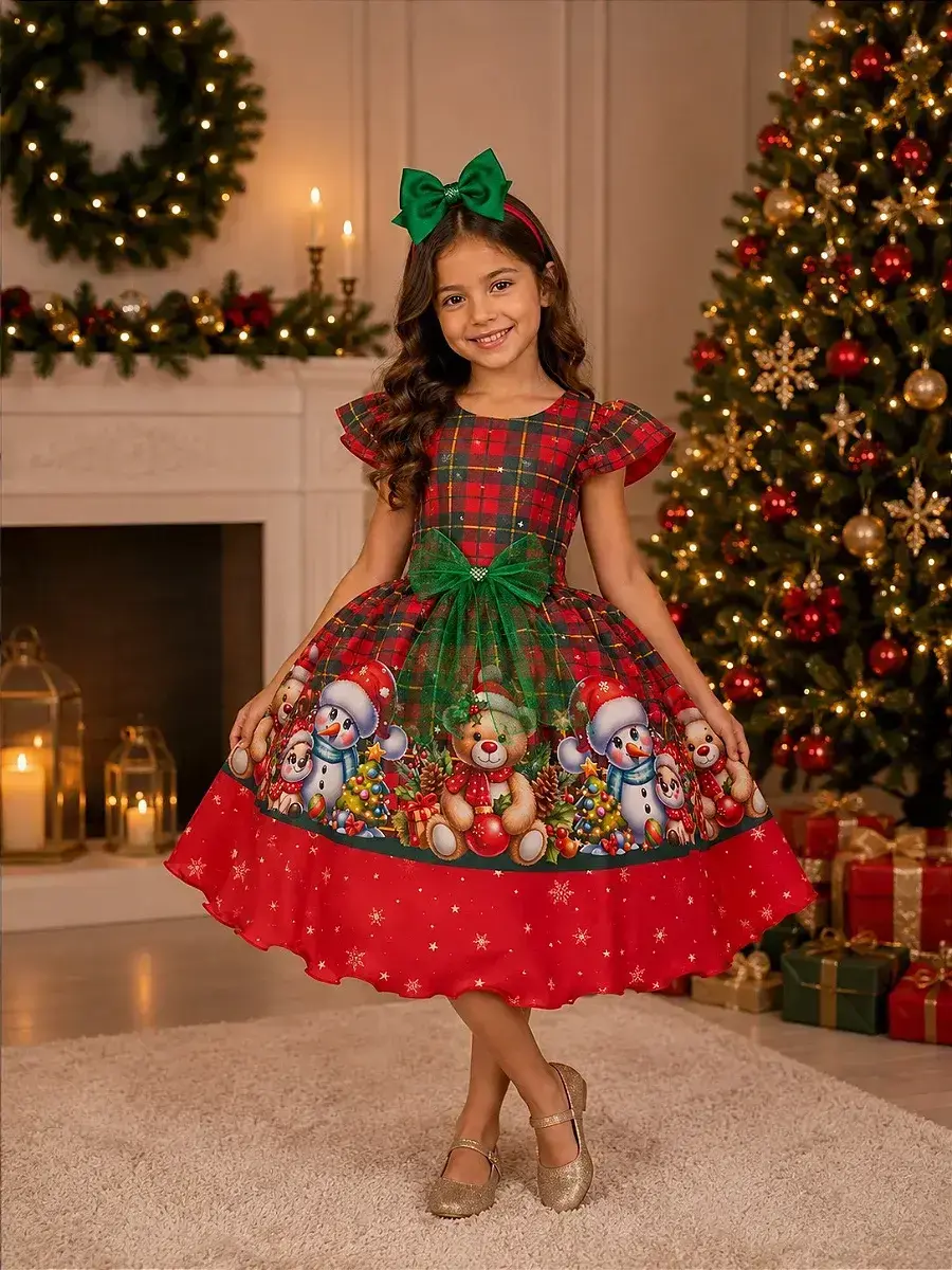 Vestido magia de Natal vermelho