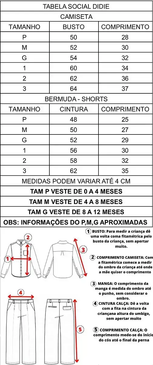 Guia de tamanhos