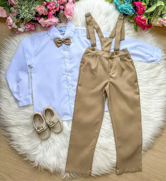Conjunto social marrom castor suspensorio
