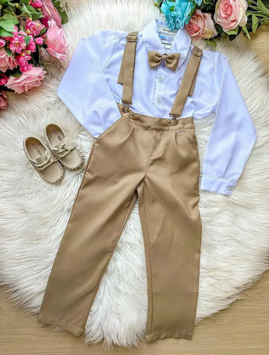 Conjunto social marrom castor suspensorio, foto 2
