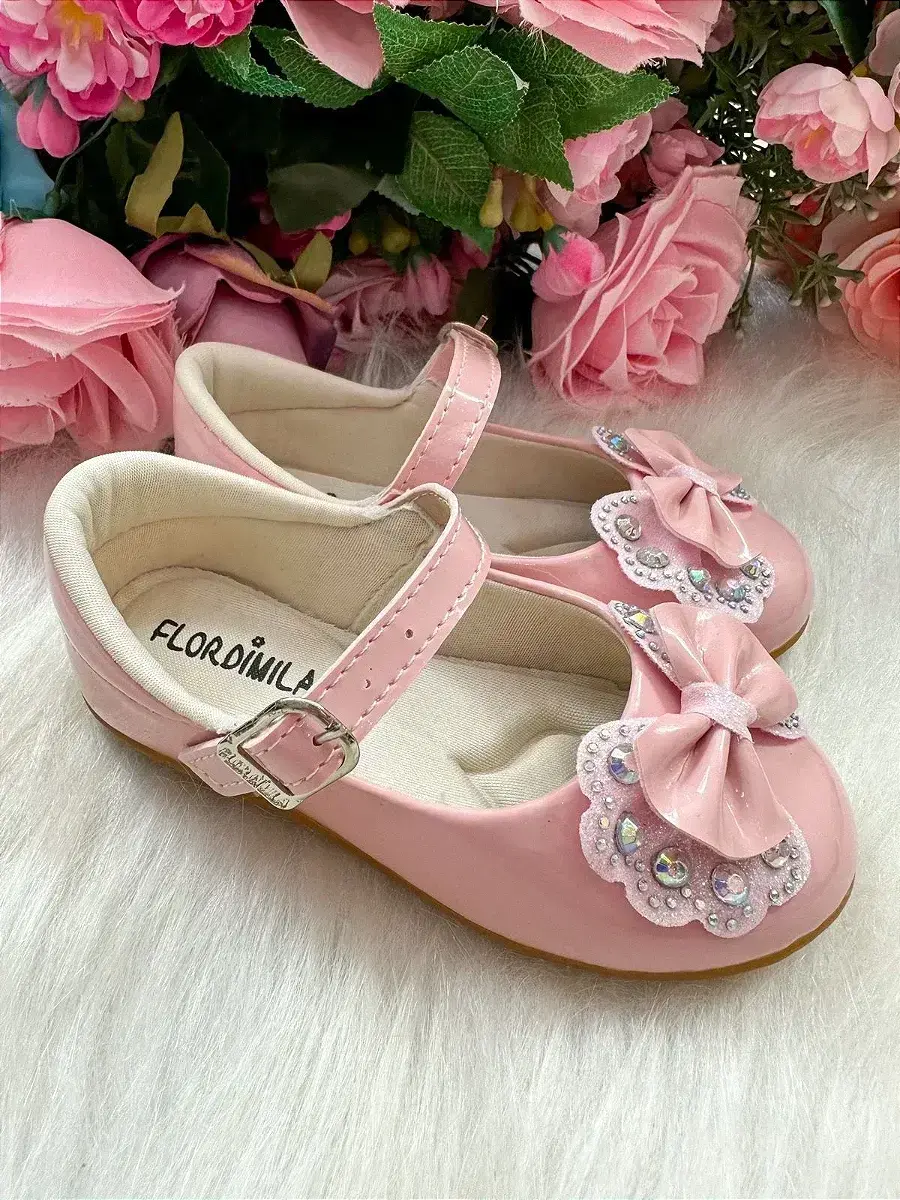 Sapatilha baby rosa lacinho strass, foto 6