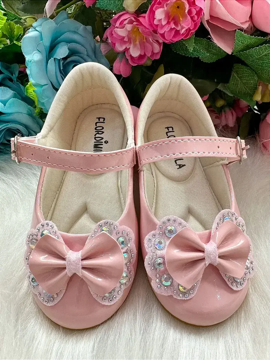 Sapatilha baby rosa lacinho strass, foto 7