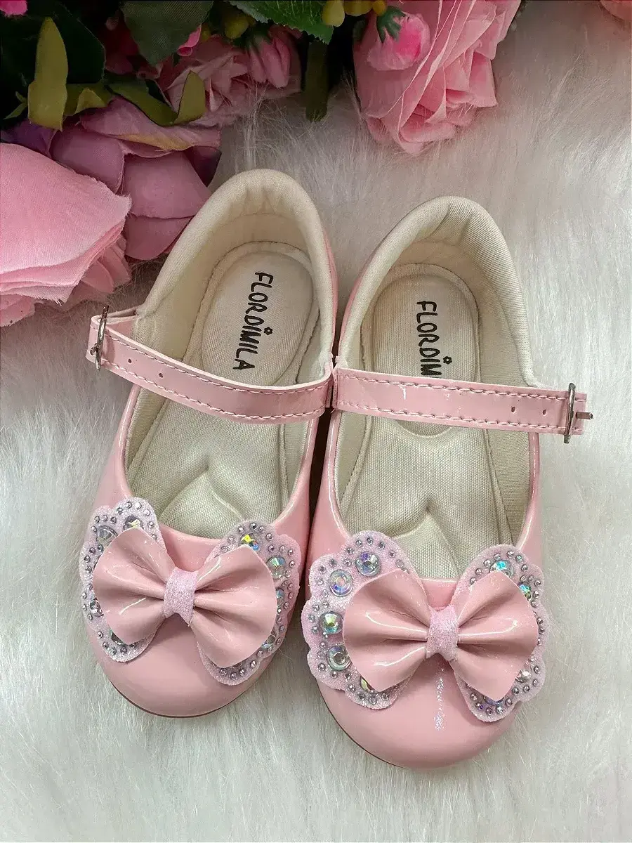 Sapatilha baby rosa lacinho strass, foto 8