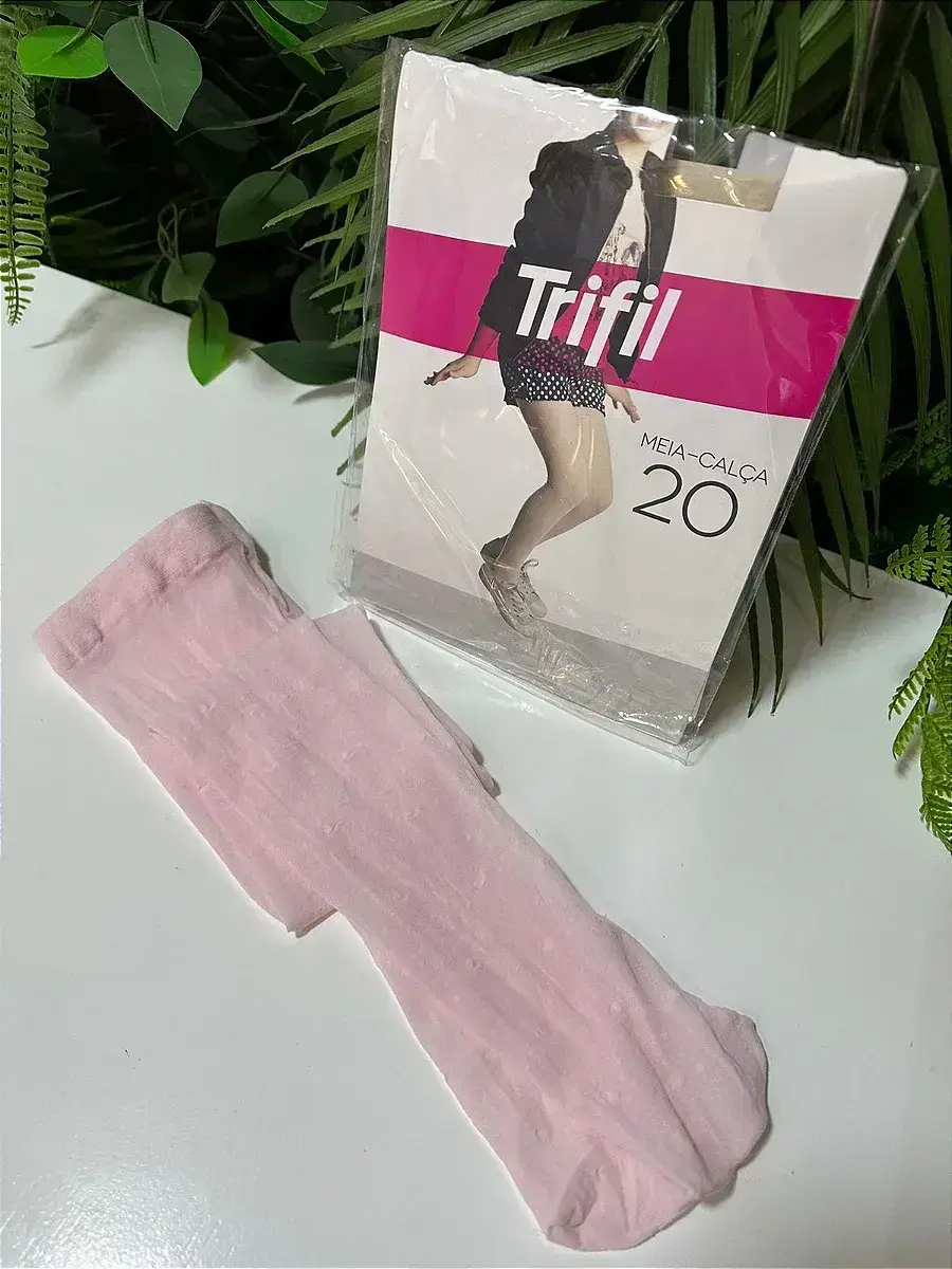 Meia calça rosa gravatinha