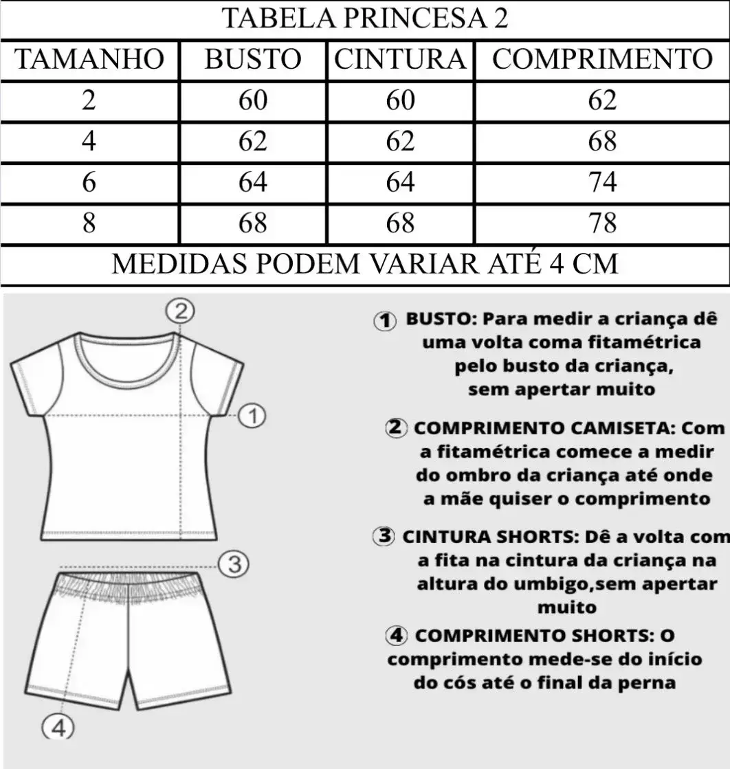 Guia de tamanhos