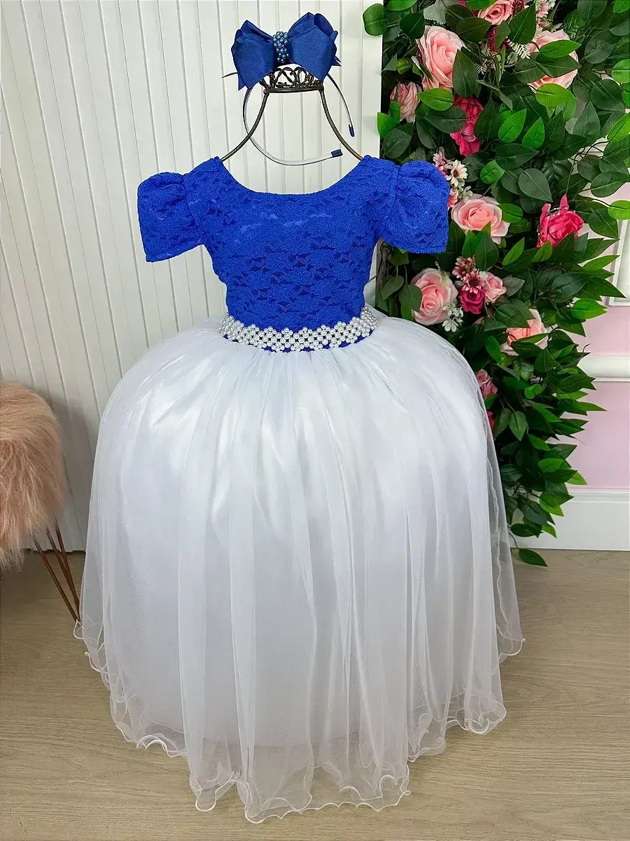 Vestido longo mari peito azul royal, foto 2