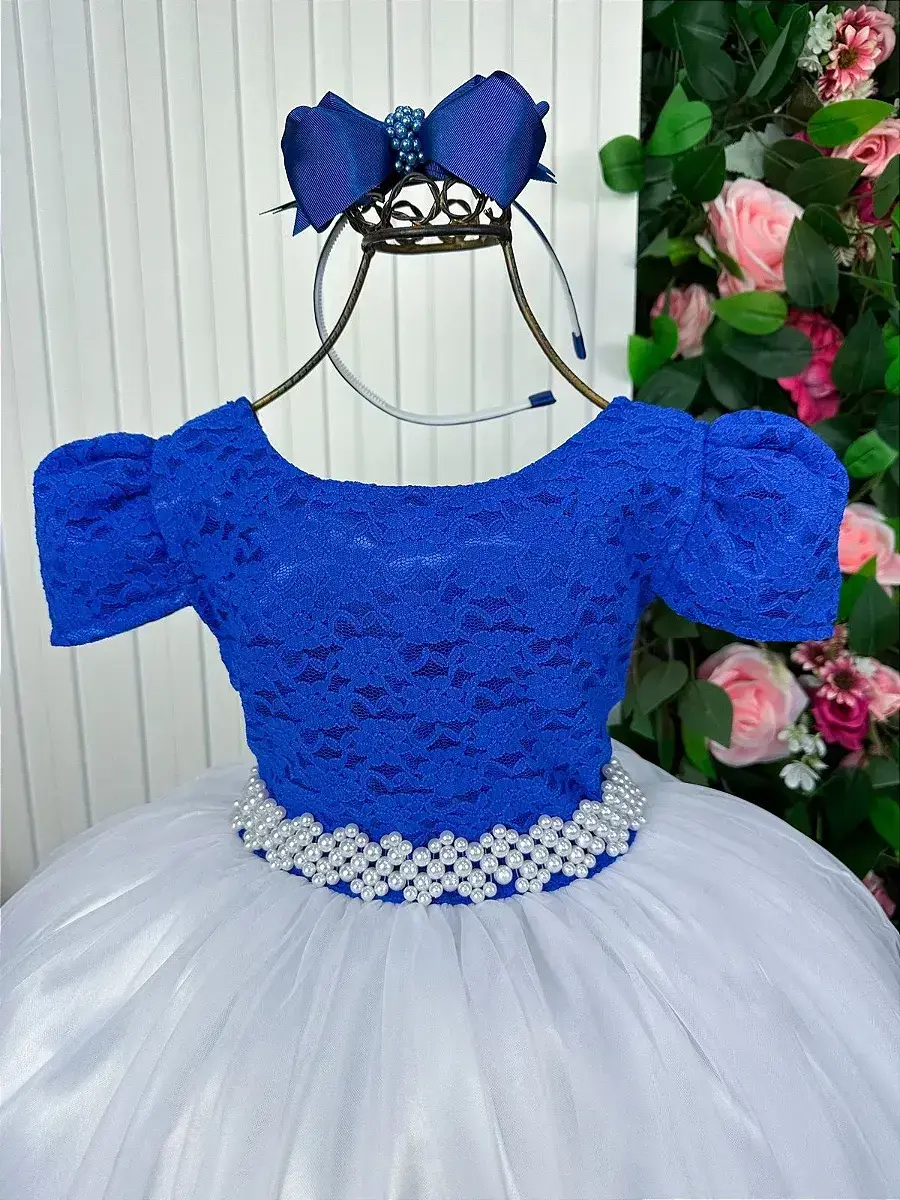 Vestido longo mari peito azul royal, foto 3