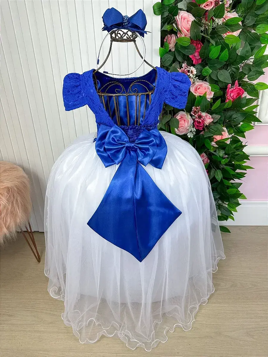 Vestido longo mari peito azul royal, foto 4