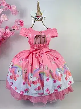 Vestido rosa unicórnios, foto 3