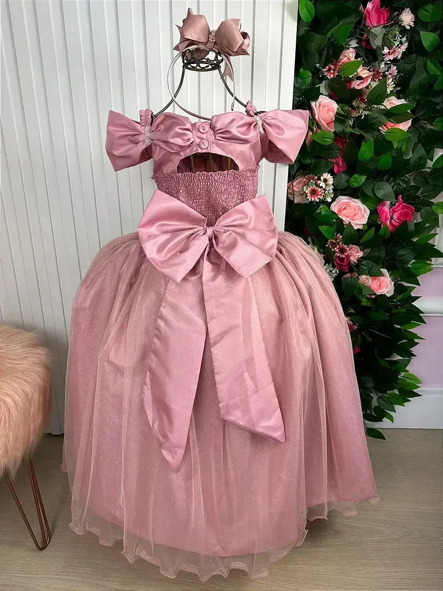 Vestido longo manga princesa rose, foto 6