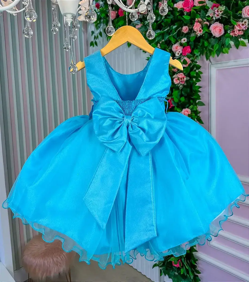 Vestido anabel jardim encantado azul turquesa, foto 8