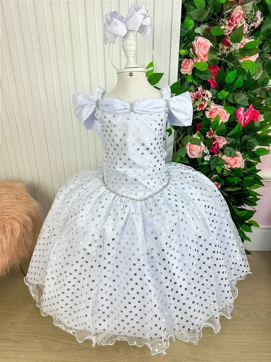Vestido bolinhas branco
