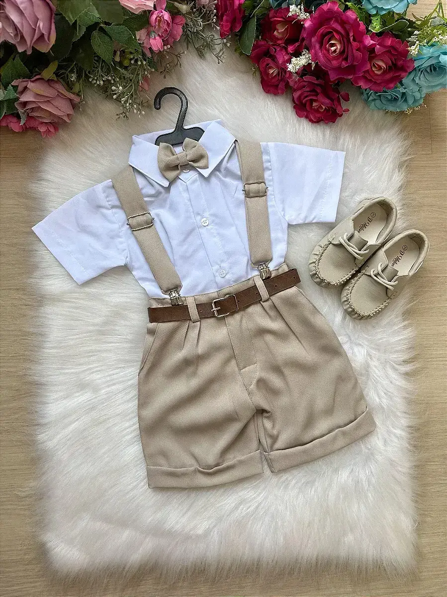 Conjunto social shorts ravi bege