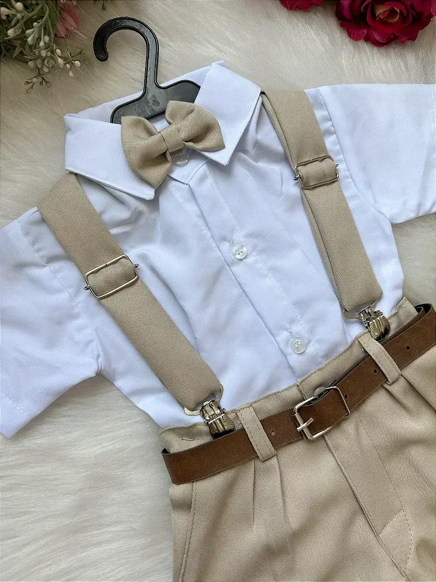 Conjunto social shorts ravi bege, foto 2