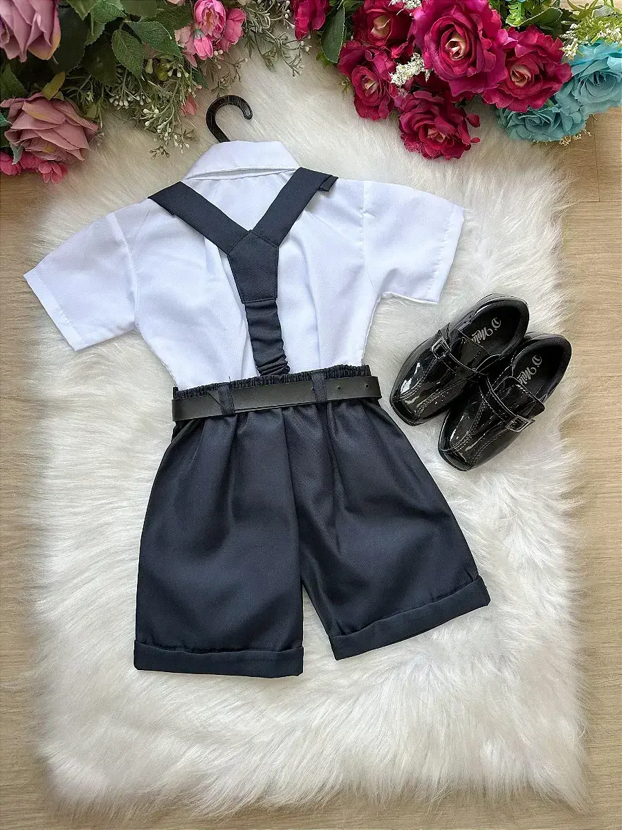 Conjunto social shorts ravi azul petroleo, foto 3