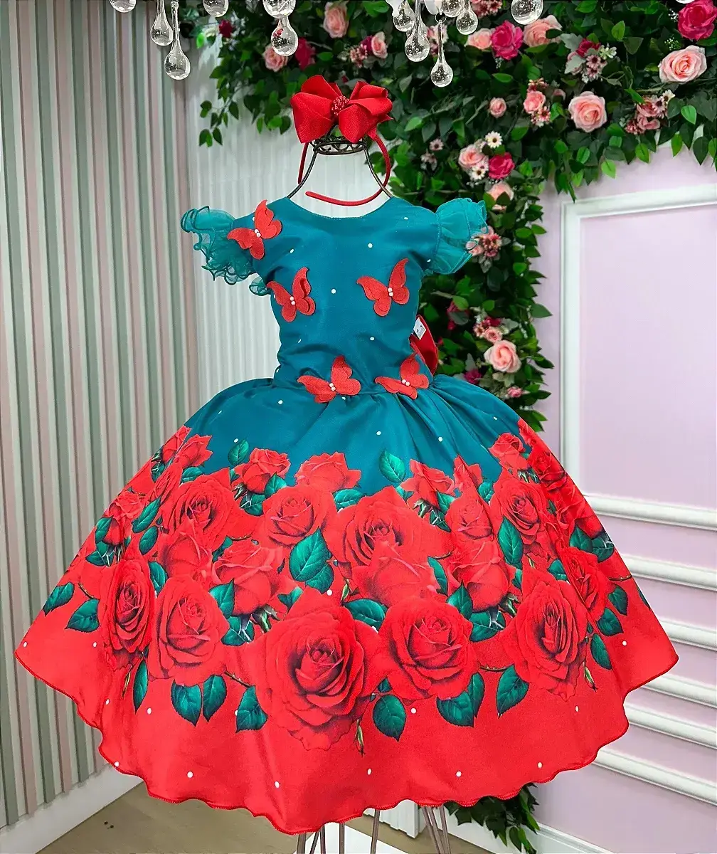 Vestido lola verde florido Natal