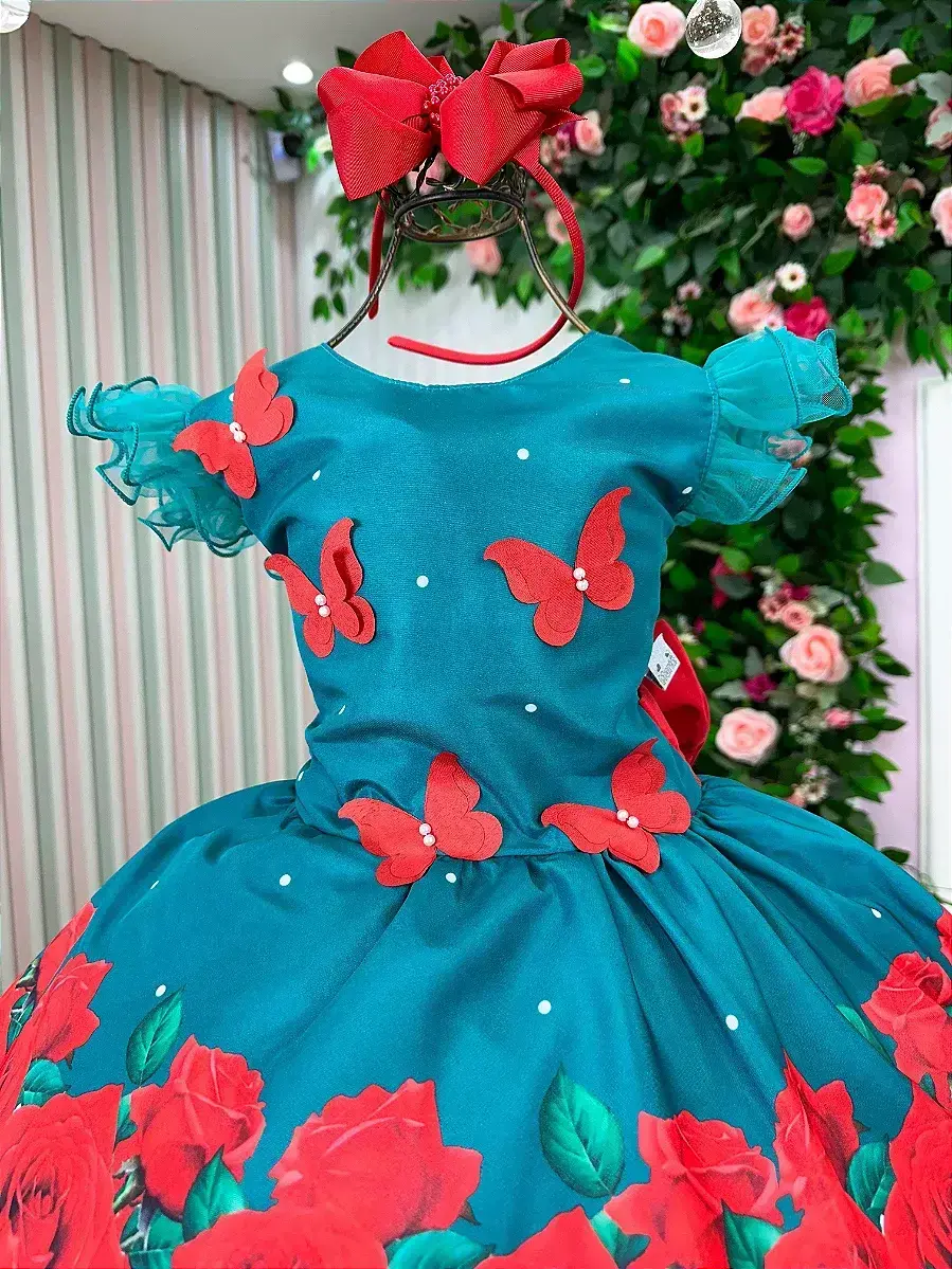 Vestido lola verde florido Natal, foto 2