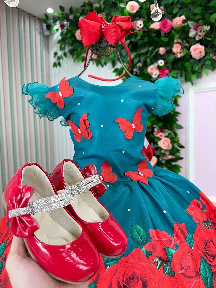 Vestido lola verde florido Natal, foto 3