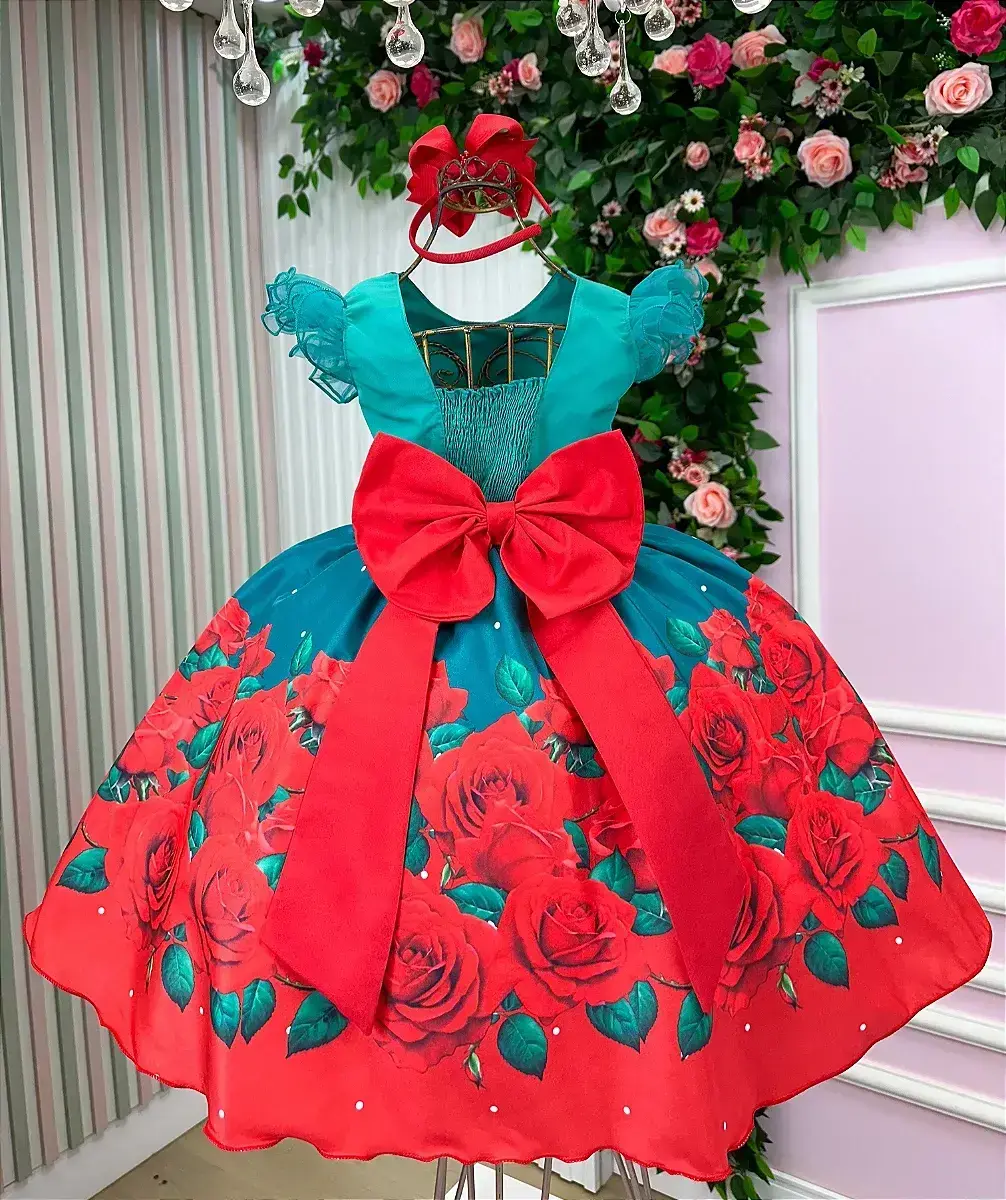 Vestido lola verde florido Natal, foto 4