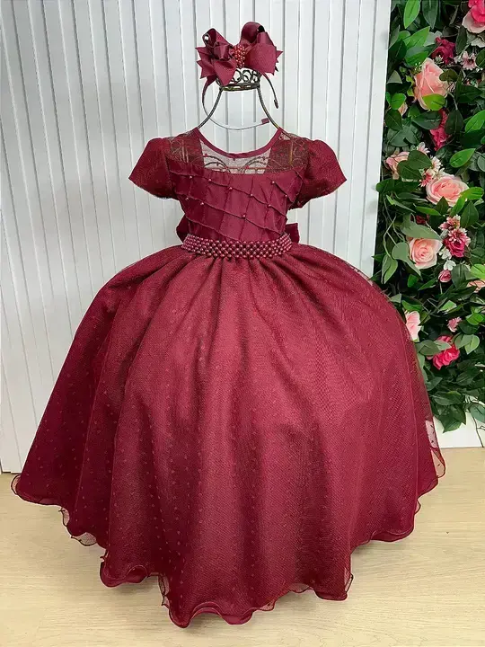 Vestido sonia longo marsala