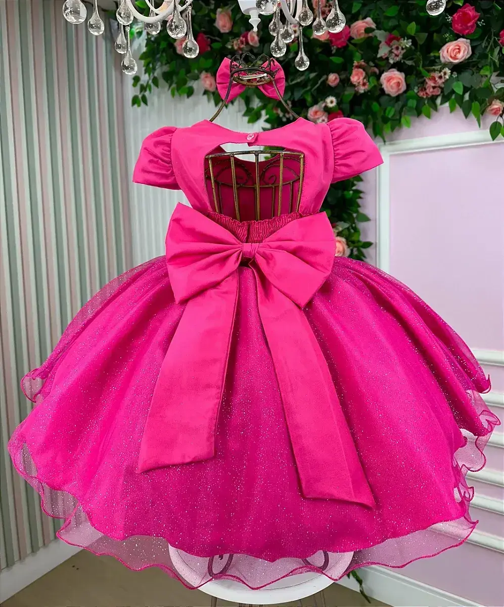 Vestido festa Barbie pink glitter, foto 5