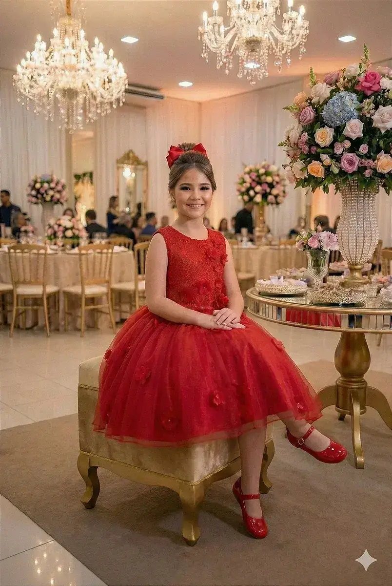 Vestido regata flores vermelho, foto 3