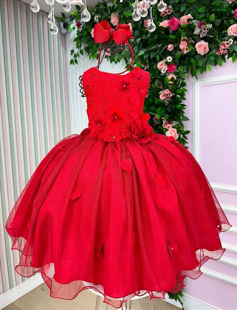 Vestido regata flores vermelho, foto 4